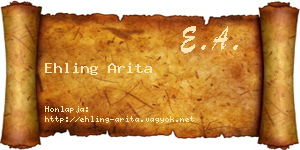 Ehling Arita névjegykártya